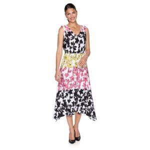 2X Ruby Rd Floral Sleeveless Midi Dress
